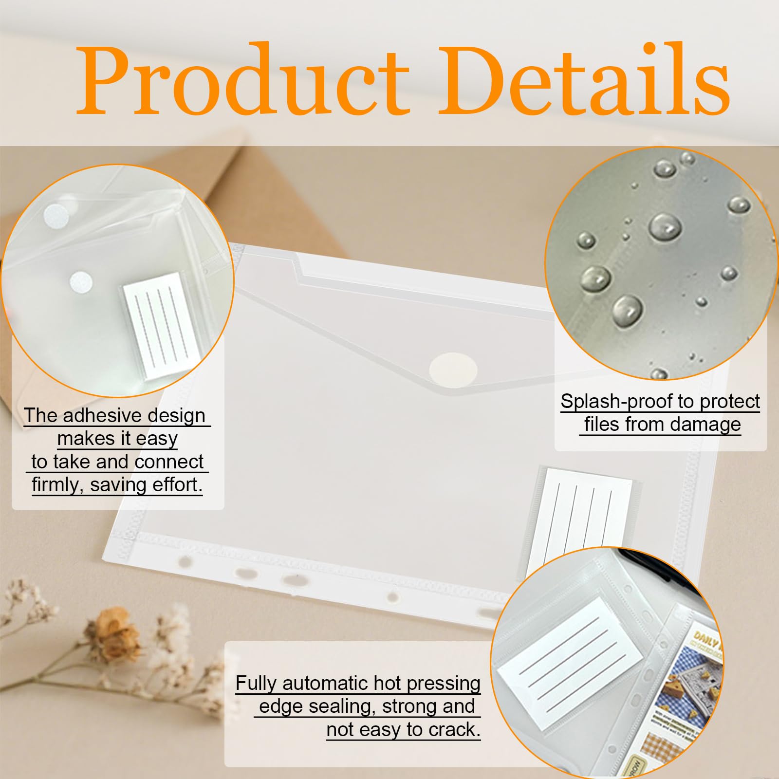10 Piezas Sobres Plastico Carpeta A5 Carpetas de Plástico | A5 Portafolios Impermeable Sobres Transparentes 7 Agujeros Reservados Organizador Documentos para Organizar Documentos Tareas