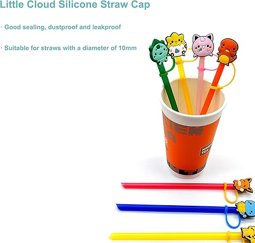 Miniatura 6 de Fundas de pajilla, cubiertas de punta de paja de silicona, tapas de paja a prueba de polvo, cubierta protectora suave de silicona reutilizable para