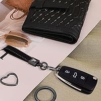 Vista 5 de BIHRTC Llavero de cuero para mujer, llavero de cuero para automóvil, llavero para mujeres y hombres