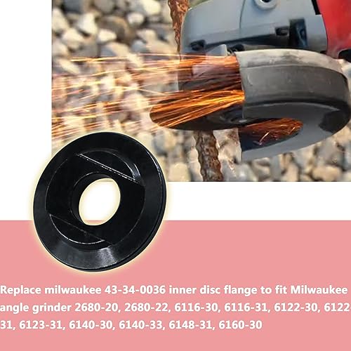 Miniatura 4 de 43-34-0036 Reemplazo de la brida de disco interior de Milwaukee para amoladoras angulares Milwaukee 2680-20, 2680-22, 6116-30, 6116-31, 6122-30,