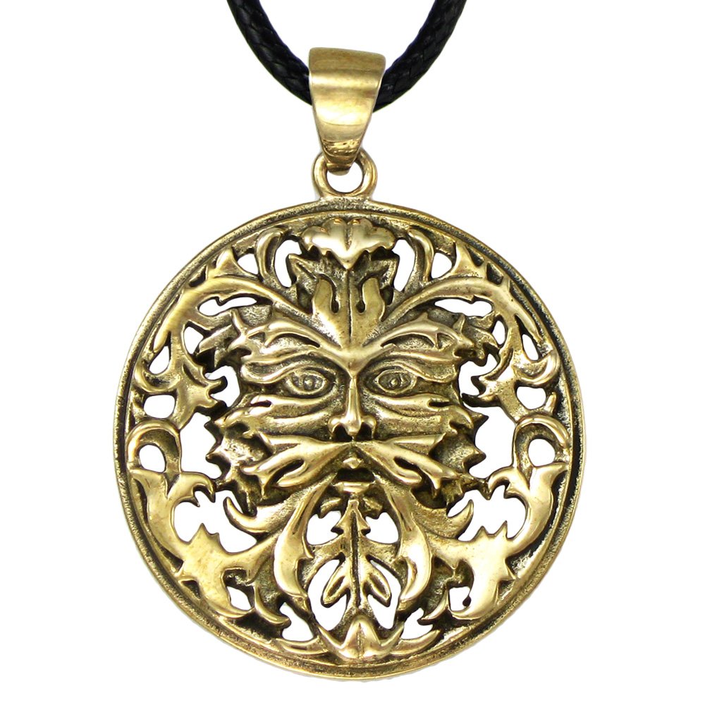 Moonlight MysteriesBronze Greenman Pendant - Celtic Pagan God Jewelry By Oberon Zell