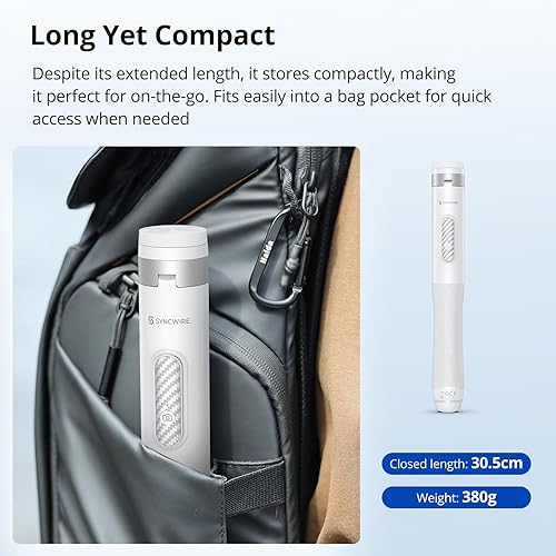 Vista 35 de SYNCWIRE Trípode de teléfono Selfie Stick de 55 pulgadas para iPhone, palo selfie de aluminio extensible todo en uno con control remoto, trípode