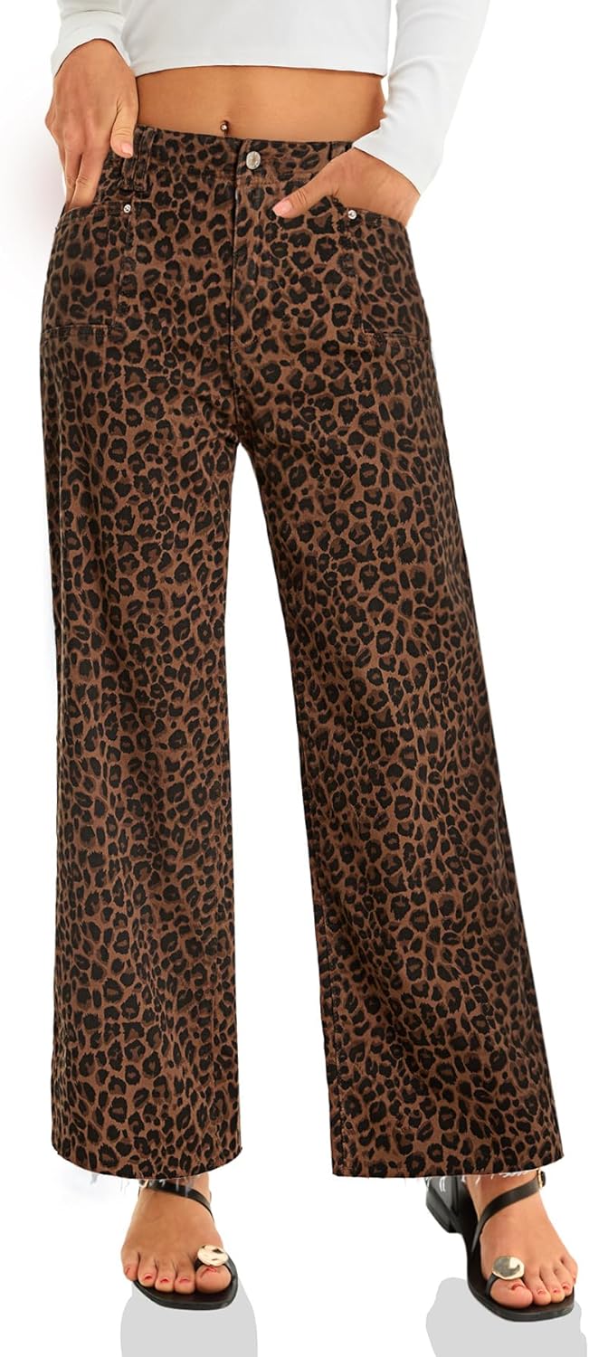 Cicy Bell Womens High Waisted Cropped Jeans Trendy Stretchy Baggy Straight Leg Raw Hem Capri Denim Pants - Image 4