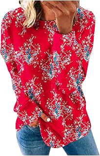 Hailmkont Outfits for Women Winter Fall Long Sleeve Crewneck Color Block Graphic Outfits Sweatshirt Women 2023 Trendy