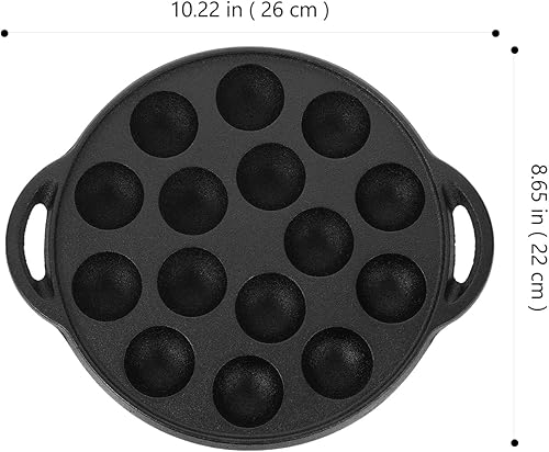 Miniatura 2 de Cabilock Plato de hierro fundido Aebleskiver Escargot Plato de caracol hongo Escargot Plato platos platos 15 compartimentos Snail Pan para hornear