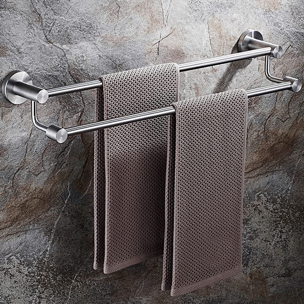 Double barre de serviette de bain 304 acier inox bleu 70 cm