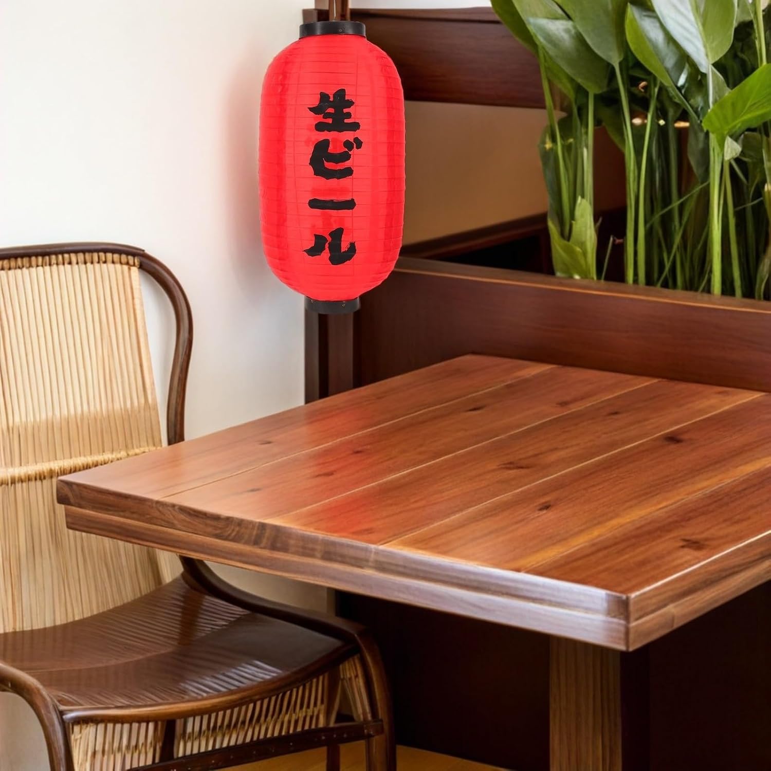 Red Japanese Sushi Lantern Cloth Cover, Waterproof Hanging Restaurant Decor | Plastic and Metal Build, Warm Glow, Easy Installation, Festival Party Use