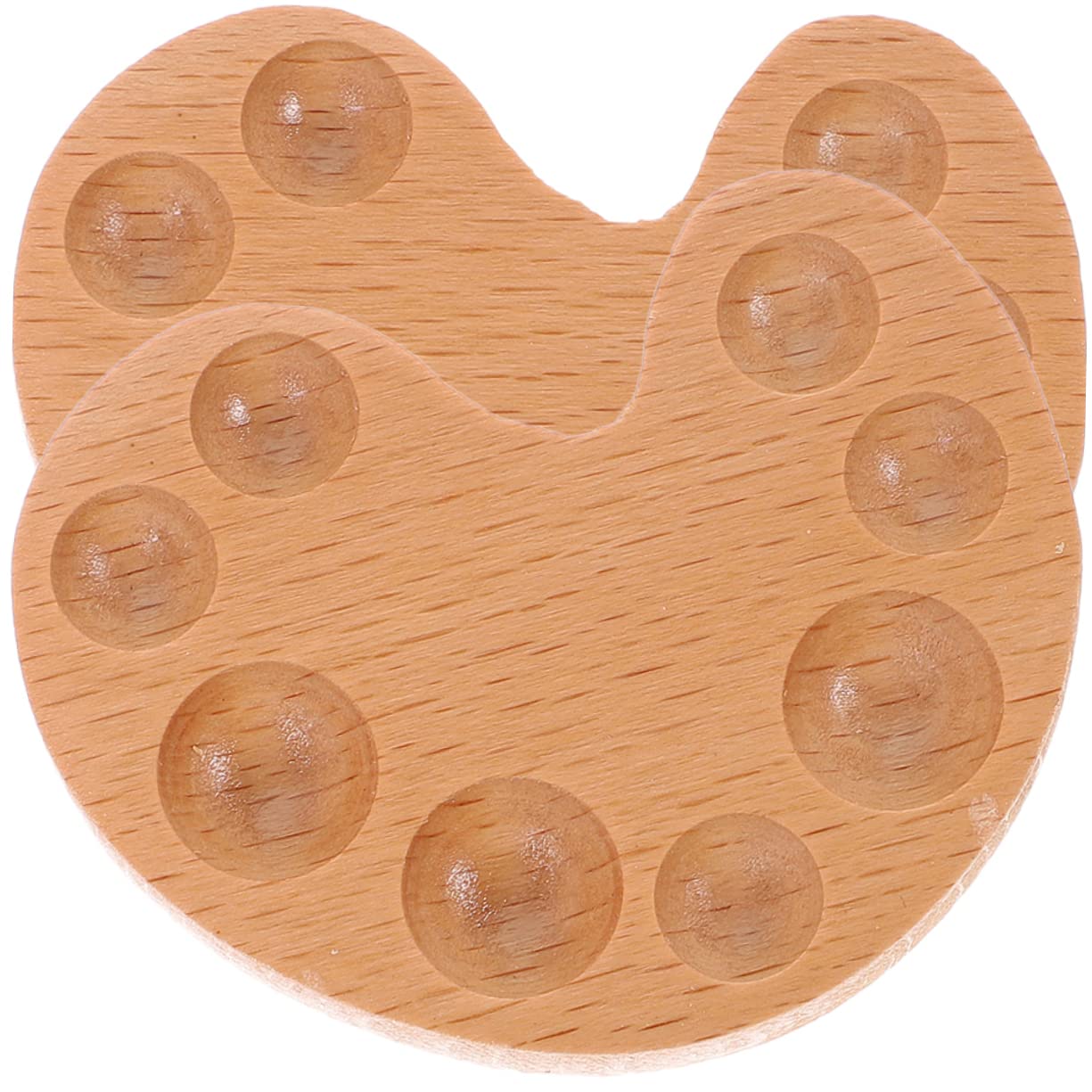 Lurrose 4 Ensembles Palette Aquarelle Mat Étain Balsa Accessoire De Dessin Bacs À Peinture en Bois Plaques De Mélange De Pigments Bacs À Pigments Pratiques 2 Pièces * 4