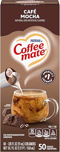 Nestle Coffee mate Liquid Coffee Creamer Singles, Café Mocha, 50