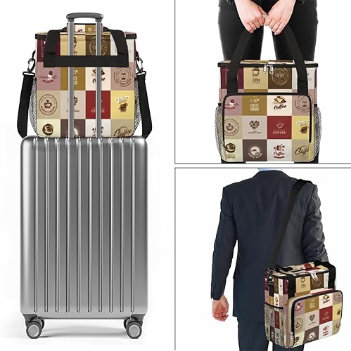 Miniatura 7 de Juego de iconos de café, bolsa de transporte de viaje, bolsa de almacenamiento compatible con Keurig K-Mini o Plus, portátil, con bolsillos para