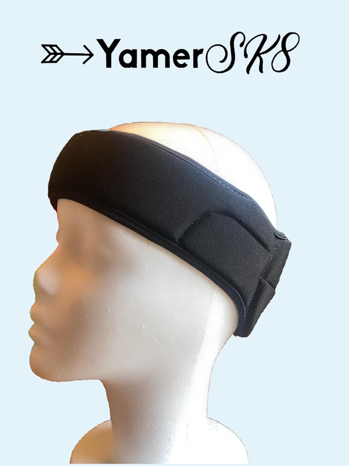 Padded Headband for Figure Skating, Black (Large)