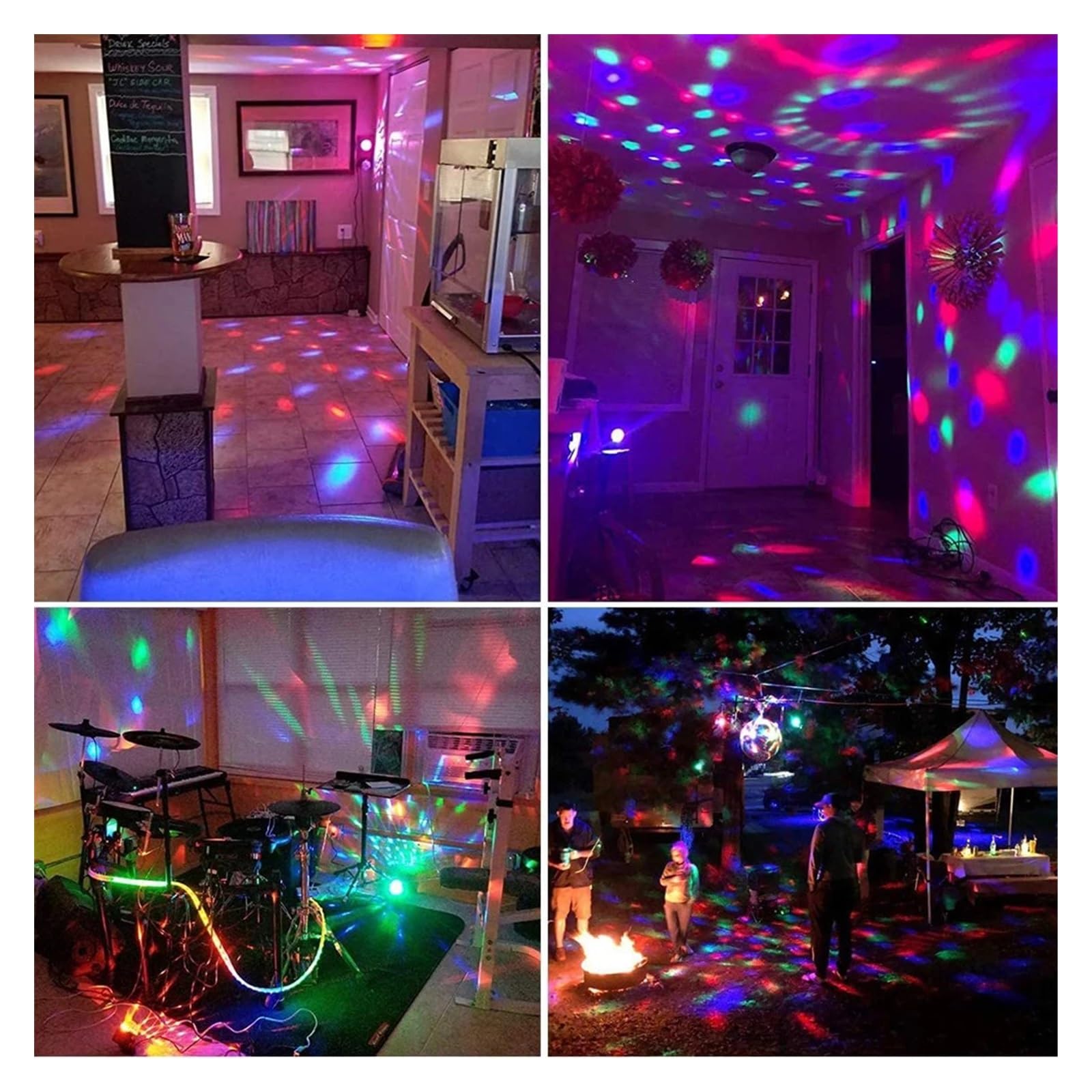 Lampe de projecteur、 Boule Disco rotative DJ fête veilleuse RC son activé RGB scène projecteur lampe for la maison salle de jeu KTV Bar noël 、 décoration de cour extérieure
