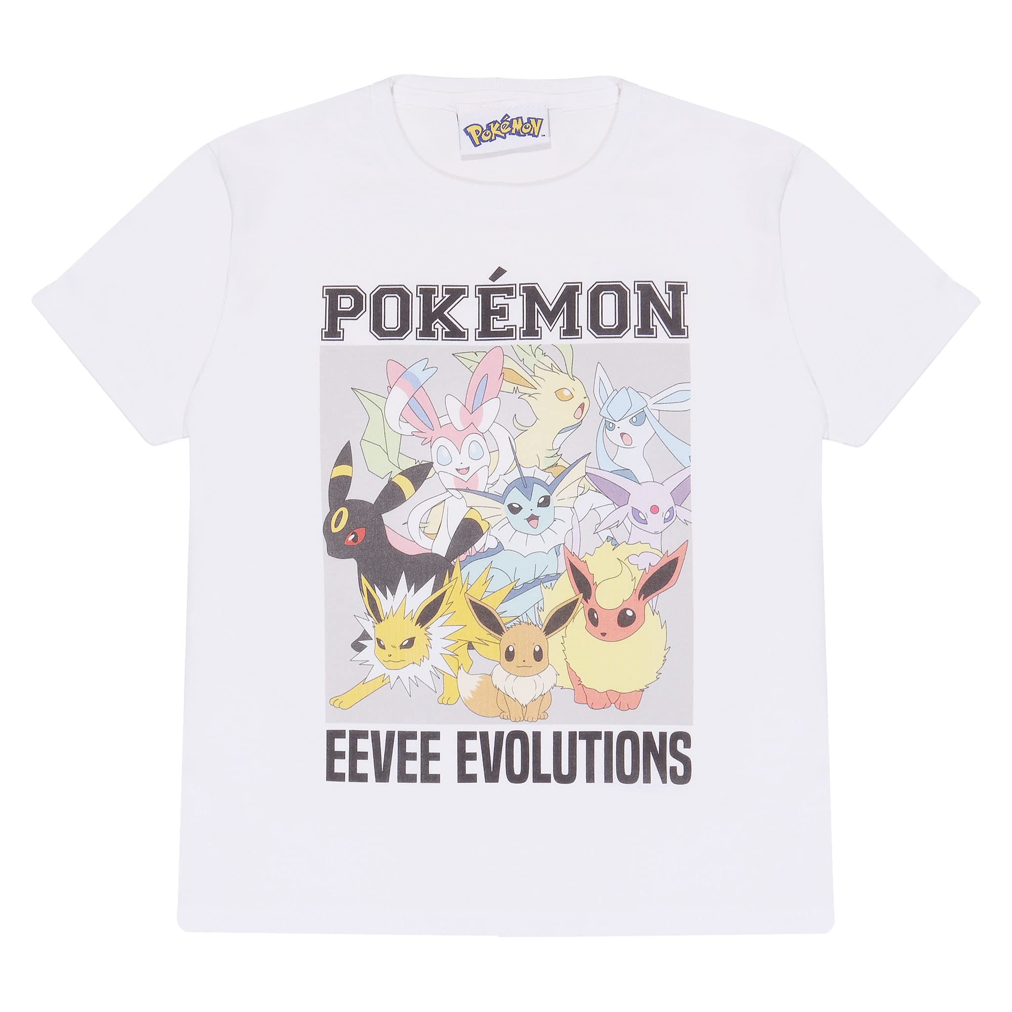 Popgear Boy's Pokemon Eevee Evolutions T-Shirt White Fashion