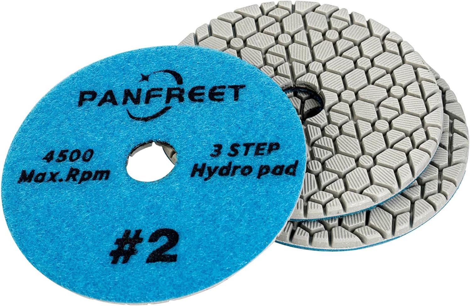 3 Step Diamond Polishing Pads 4-inch,Granite Polishing Pads Step 2 Wet for Granite Marble Quartz Concrete