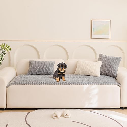 Miniatura 2 de Funda protectora de sofá para mascotas, lavable, antideslizante, para sofás y sofás, alfombra para perros (gris, 27.6 x 59.1 pulgadas)