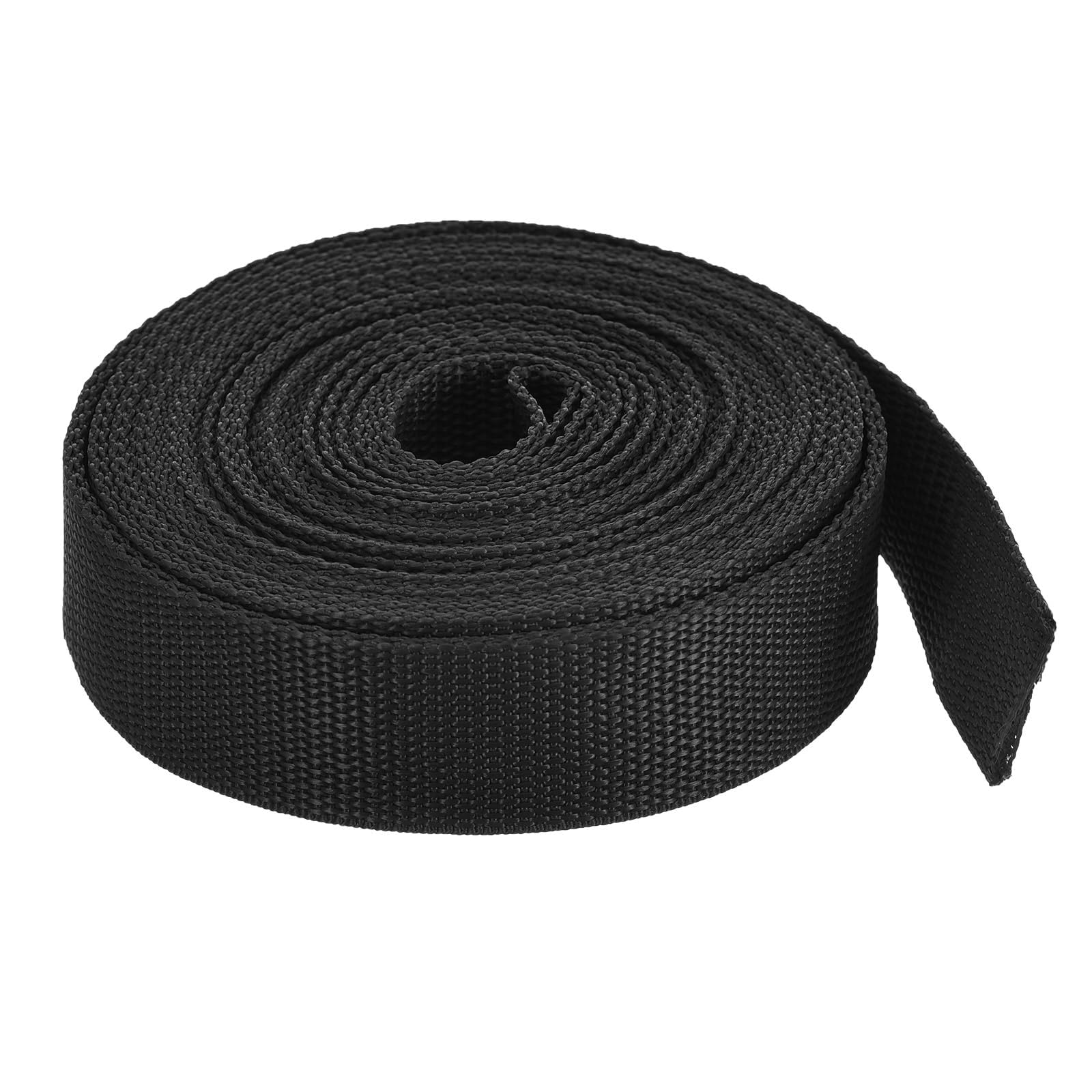 MACHSWON 3cm Lightweight Polypropylene Webbing Strap 1.18" 10 Yard Backpack Strapping Band Black for Outdoor Luggage Cargo Straps