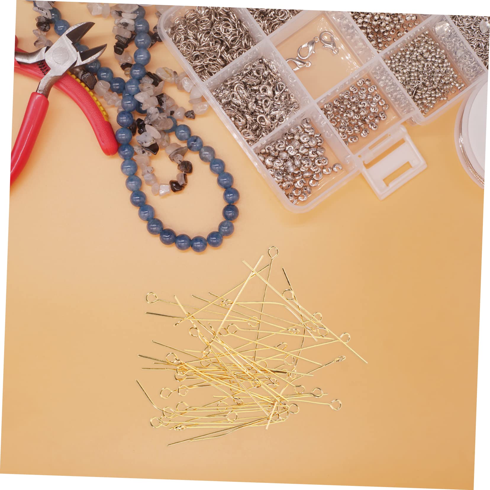 HAPINARY DIY Jewelry Making Kit 100pcs Gold Plated Eye Pins Earring Making Pins Jewelry Making Supplies for Necklace Bracelet Anklet