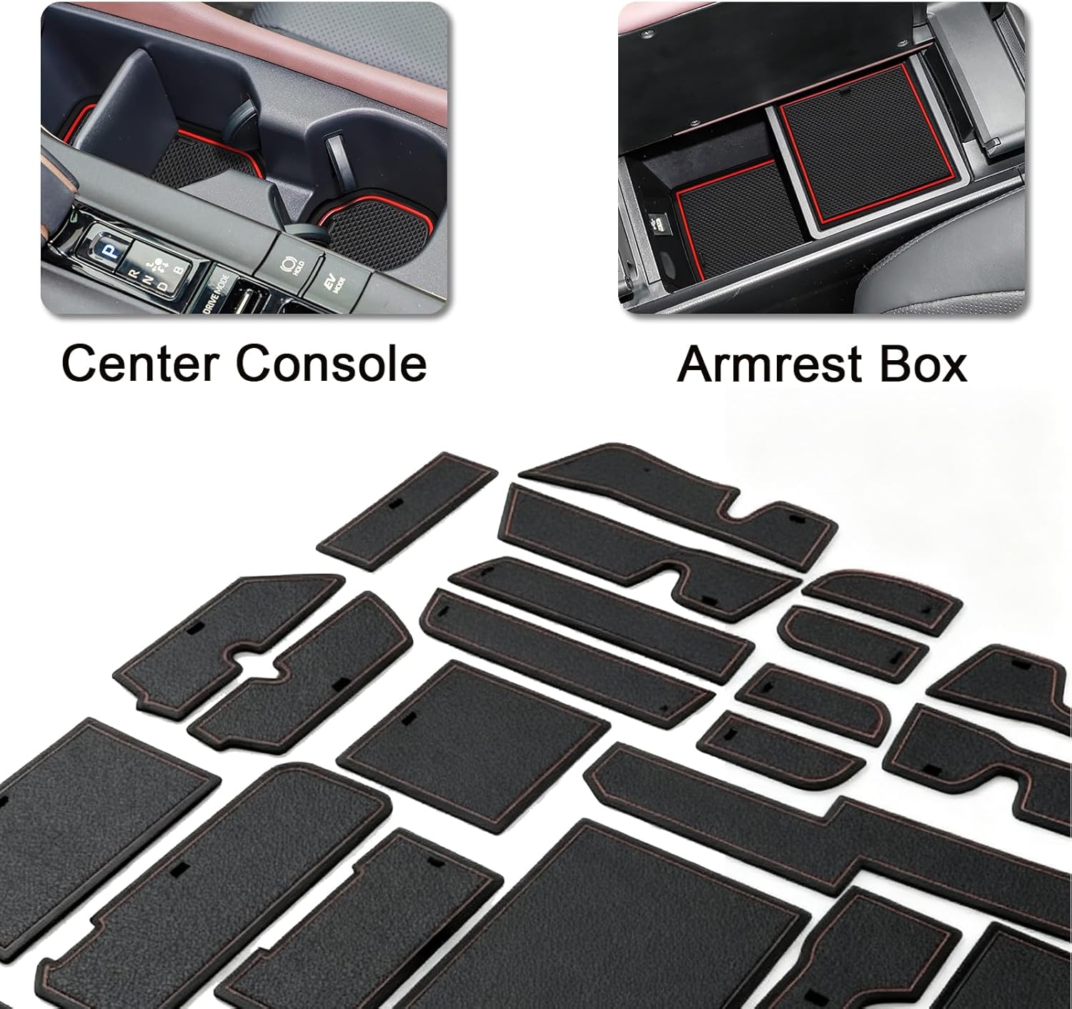 Cup Holder Pads for 2023-2026 Toyota Crown,16Pcs Odorless Soft Silicone Non-Slip Door Slot Insert Mats Liners for 2026 2025 2024 Car Interior Accessories Black