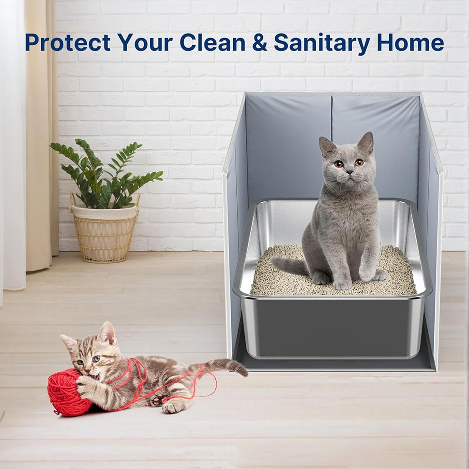 Accesorios para Areneros de Gatos, Durabilidad, Protectores contra Salpicaduras para Areneros de Gatos