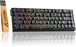 ATTACK SHARK X68MAX HE Teclado gamer de alumínio com fio de gatilho rápido,precisão de 0,005 mm,interruptor magnético de efeito Hall,taxa de pesquisa de 8000 Hz,latência de 0,08 ms,RGB(Contorno Preto)