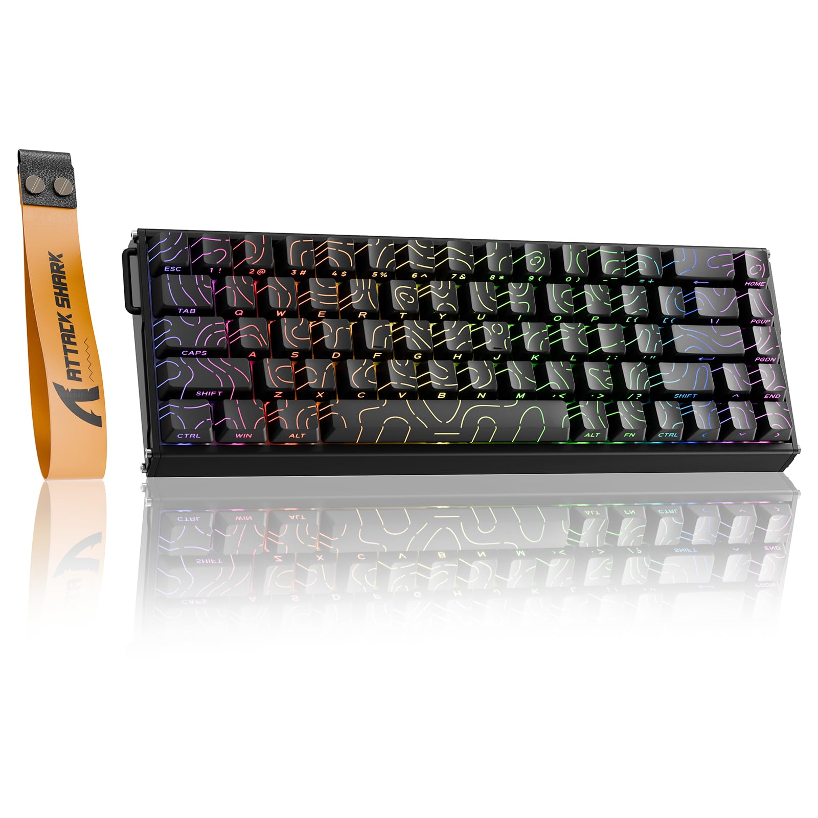 ATTACK SHARK X68MAX HE Wired Rapid Trigger Mechanical Creamy TKL RGB Gaming Keyboard with Full Aluminum CNC,8K Polling,0.005mm Accuracy,Hall Effect Magnetic Switch,NKRO,Driver for PC(Black Contour)