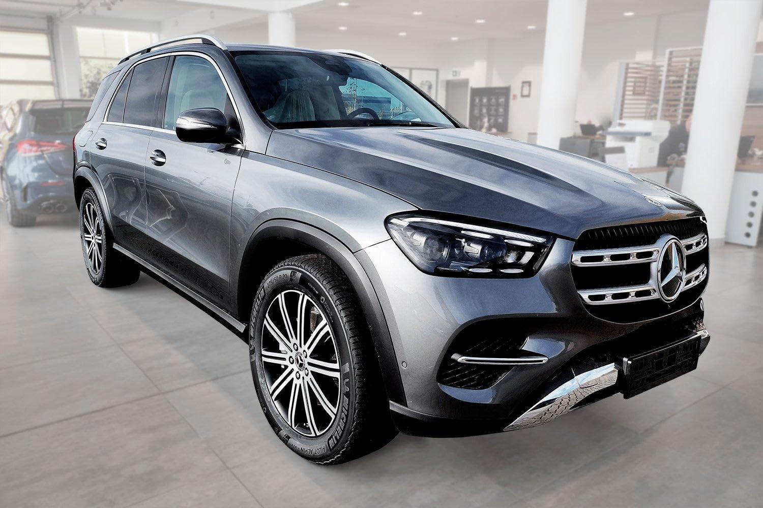 AVISA | Compatible con Mercedes GLE 2023+ | Protector de Parachoques Trasero; Acero Inoxidable, Cepillado, Grafito; Tira Protectora Protege la Pintura del Parachoques Trasero de Daños