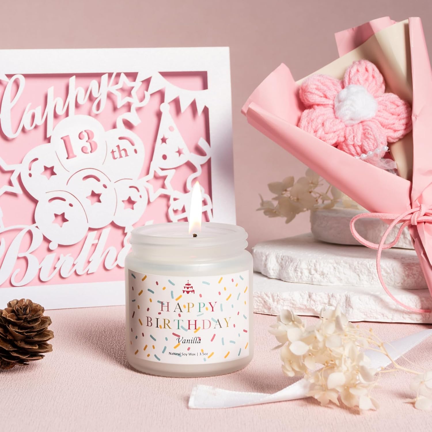 13th Birthday Gifts for Girls, 13 Year Old Gift Ideas for Official Teenager Girl, 7Pcs Happy 13th Birthday Basket Decorations Teen Trendy Stuff, Pink Presents Box for Her, Daughter, Niece - Image 4