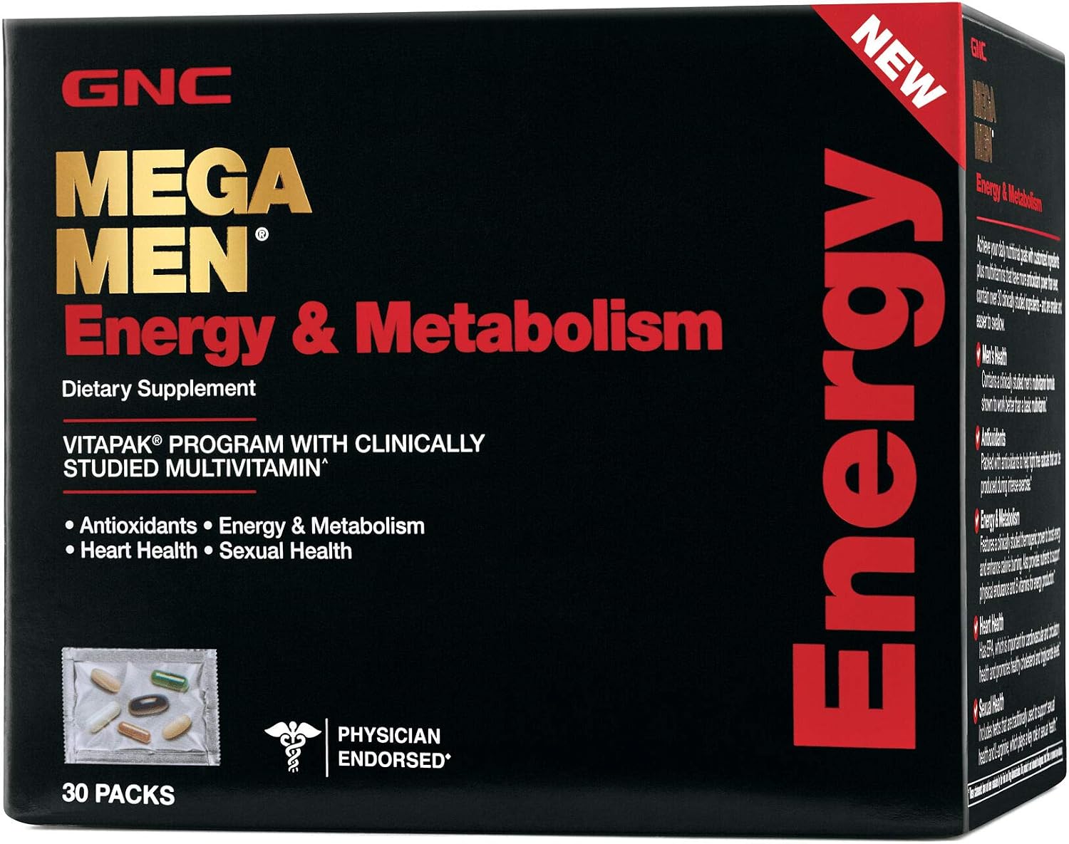 GNC Mega Men Energy and Metabolism Capsules, 30 Count