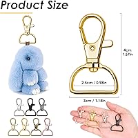 Vista 4 de Ganchos Giratorios con Mosquetón, Anezus 80 Piezas Ganchos de Clip para Llavero, Clip de Anillo en D Hardware para Cordón para Hacer Llaveros, Hacer