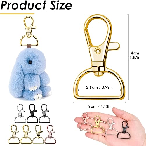 Miniatura 4 de anezus - 80 ganchos de clip para llavero, clip de anillo D para hacer llaves, fabricación de cordones, accesorios para bolso, manualidades (1