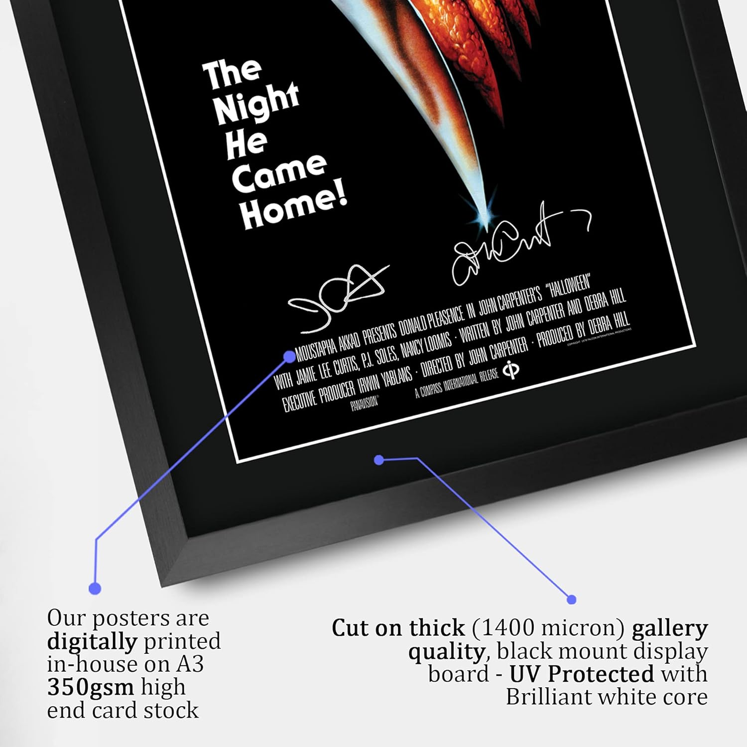 HWC Trading Halloween John Carpenter 16 x 12 inch Gifts Printed Poster Signed Autograph Picture for Movie Memorabilia Fans - 16" x 12" Framed