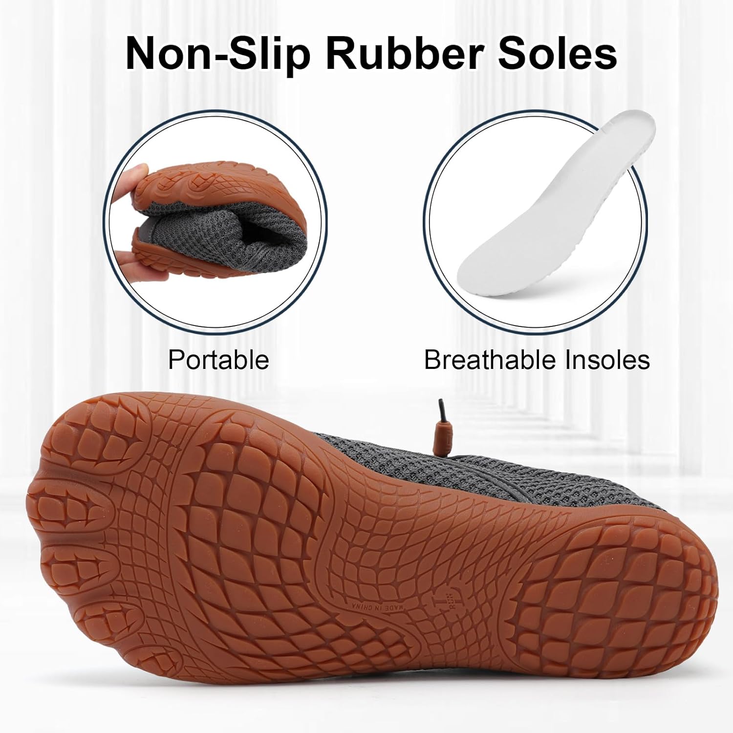 Spesoul Mens Barefoot Shoes Wide Hiking Shoes Zero Drop Minimalist Sneakers Lightweight Breathable Slip On for Water Trail Running Workout Grounded Walking