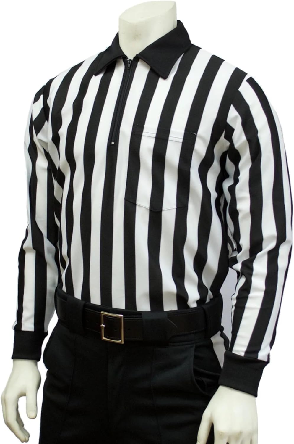 Smitty | FBS-102 | 100% Warp Knit Polyester Long Sleeve Shirt 1" Stripe Football Referee Lacrosse Official NFHS