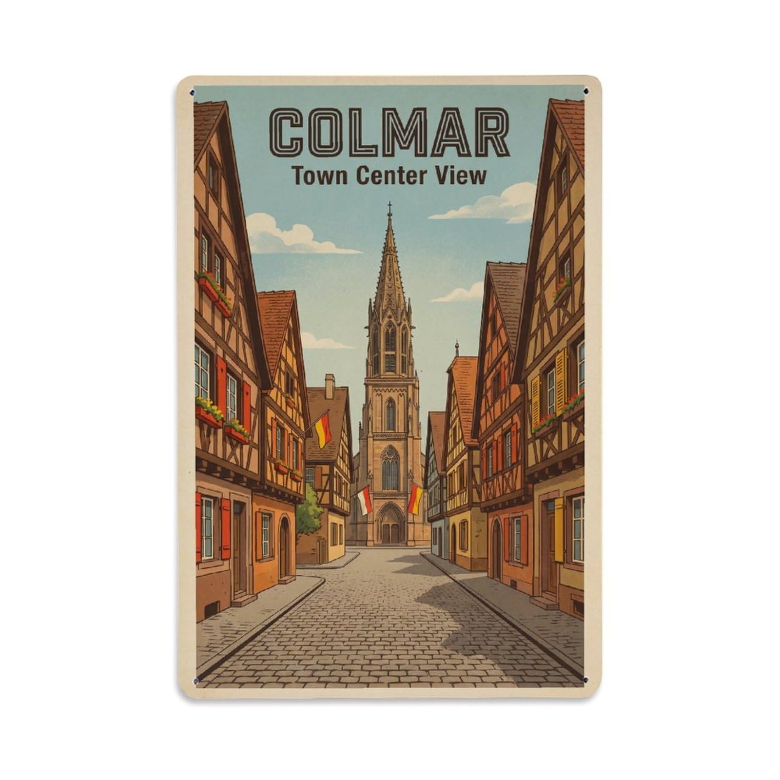 Gead 8X12inch Style Vintage Travel France Center Metal Tin Sign