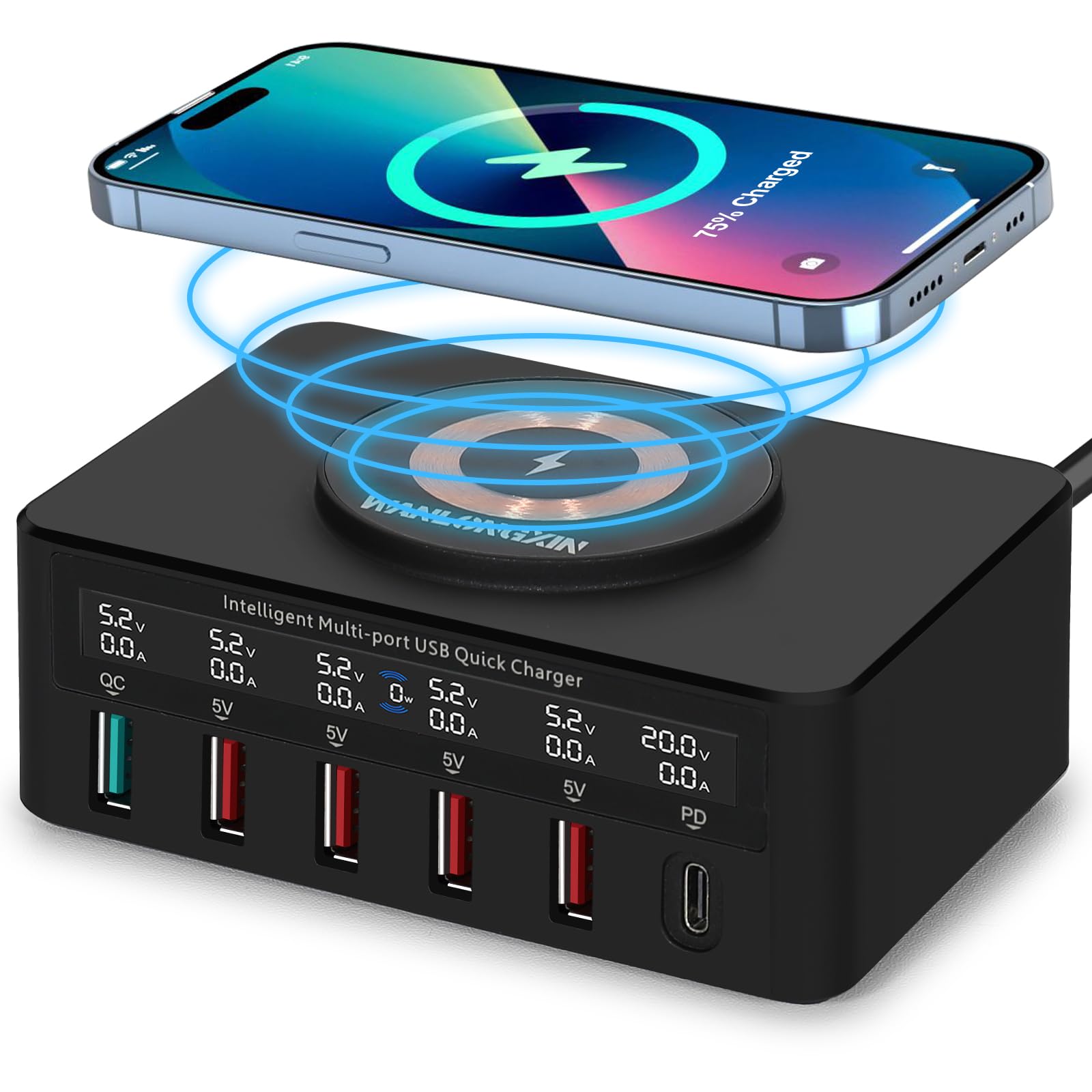 Charging Station, 100W6Port Usb Charging Station, Multiple Usb Charger Station, Charging Station for Multiple Devices, Multi Usb Charging Station, Chargers for Multiple Devices, Multi Charging Station
