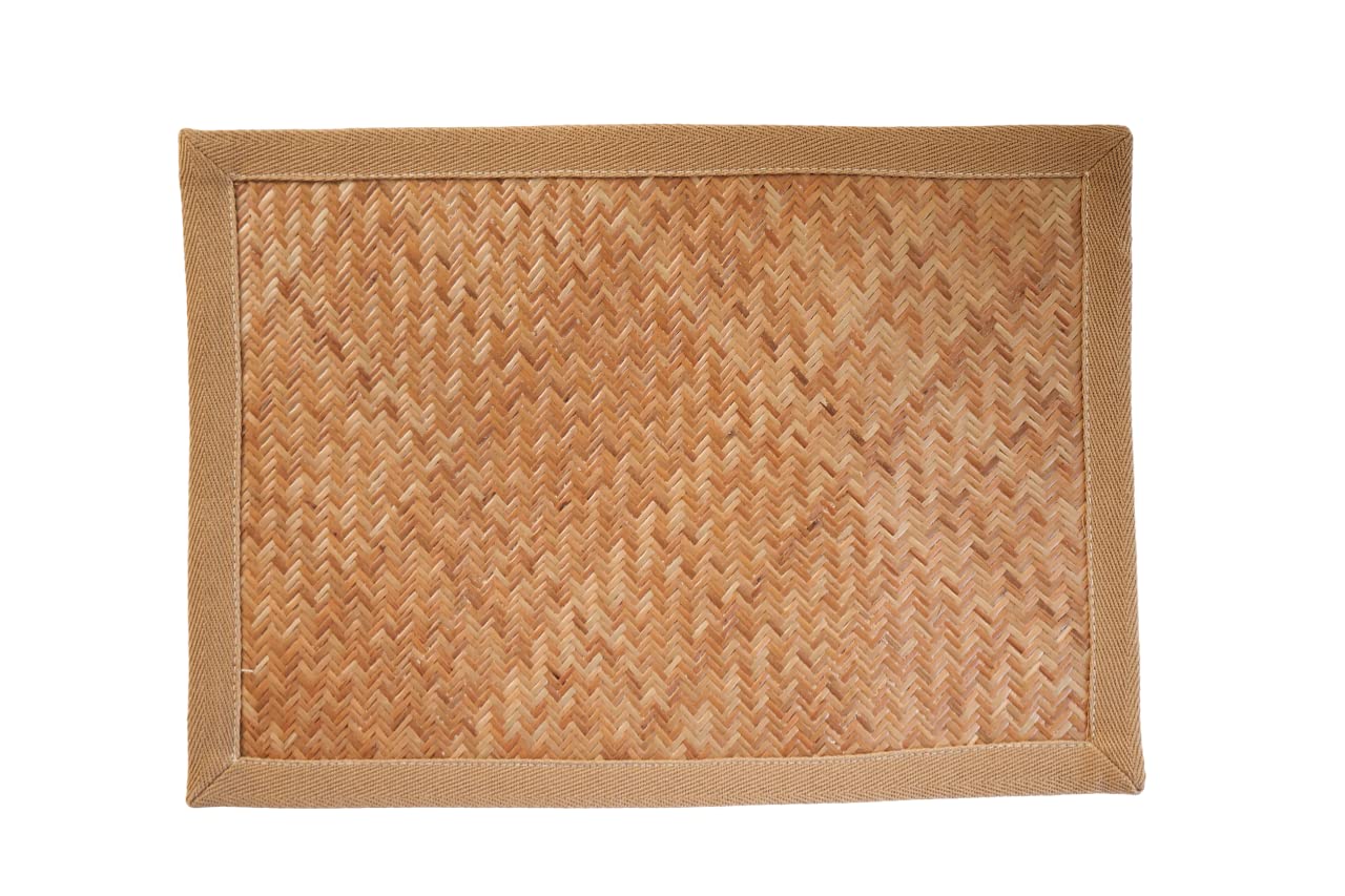 Photo 1 of 20 in. X 14 in. Plant-Based Handwoven Natural Boho Placemats for Kitchen Dining Coffee Table