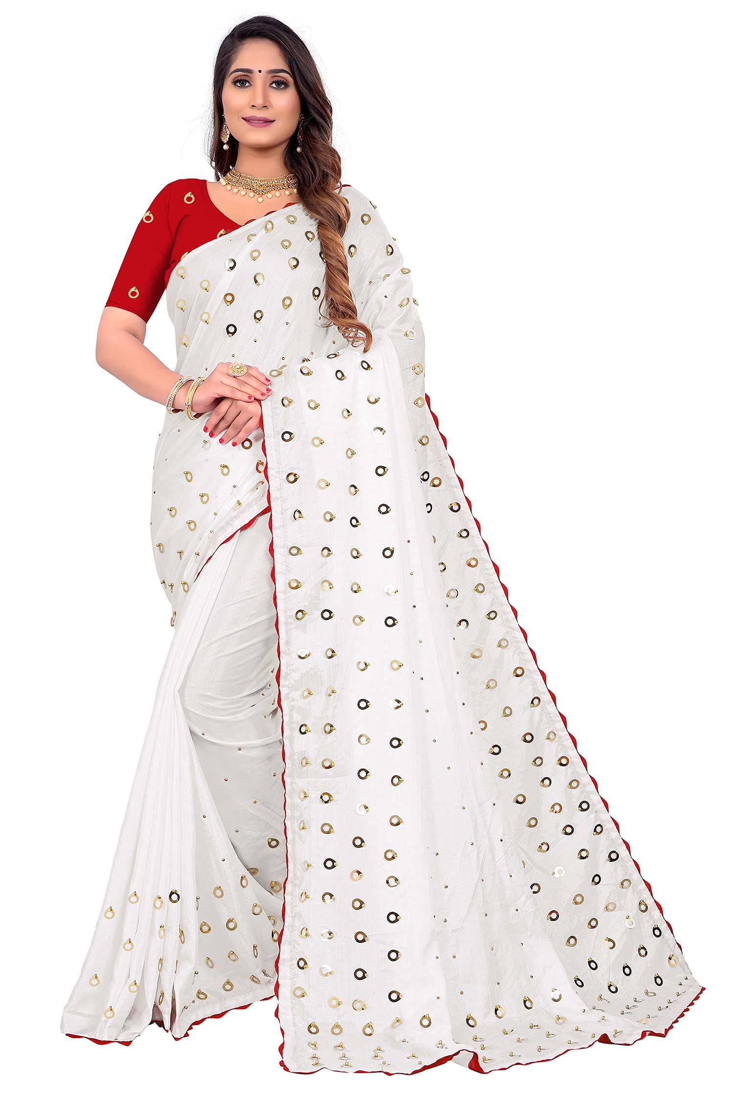 MOHIT CREATIONSDesigner Sequence Work wedding Party wear with Blouse Piece