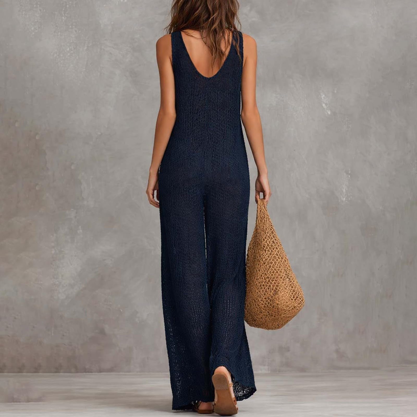 Mono para mujer, de verano, largo, sin mangas, elegante, bohemio, para la