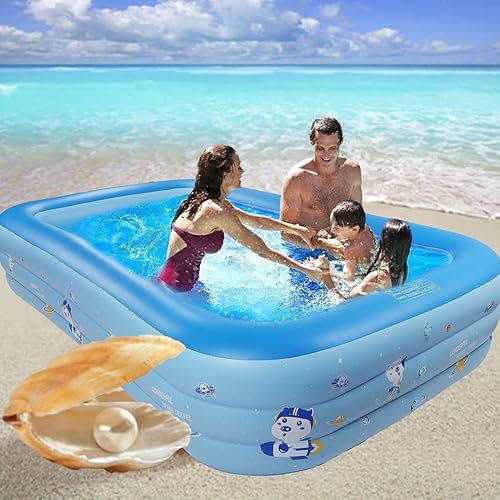 Miniatura 3 de YEmirth Piscina inflable, piscina inflable para la familia, piscina inflable, 118 x 69 x 22 pulgadas, piscina inflable de tamaño completo, adultos,