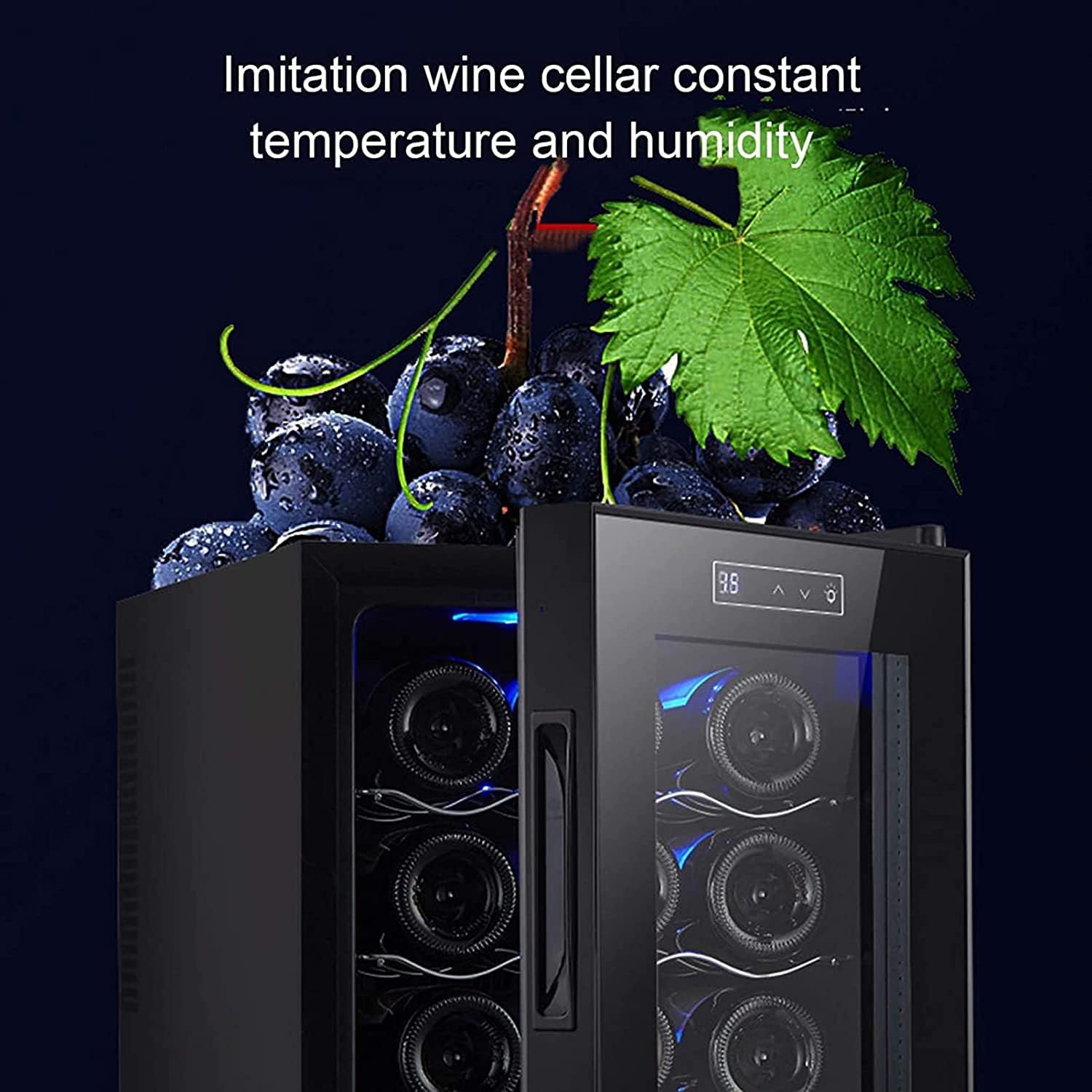12 Bottles Wine Cooler, Freestanding Compact Mini Wine Fridge, Constant Temperature ElectronicWine Cabinet 11-18°C, for Champagne Or g Wine Bar Cabinet