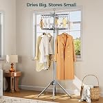 KINGBOARD Clothes Drying Rack, 2-Tier Laundry Drying Rack, Expandable Clothing Drying Rack for Indoor Air Drying Clothing, Clothing Dryer Towel Rack, 25 * 25 * 72inch