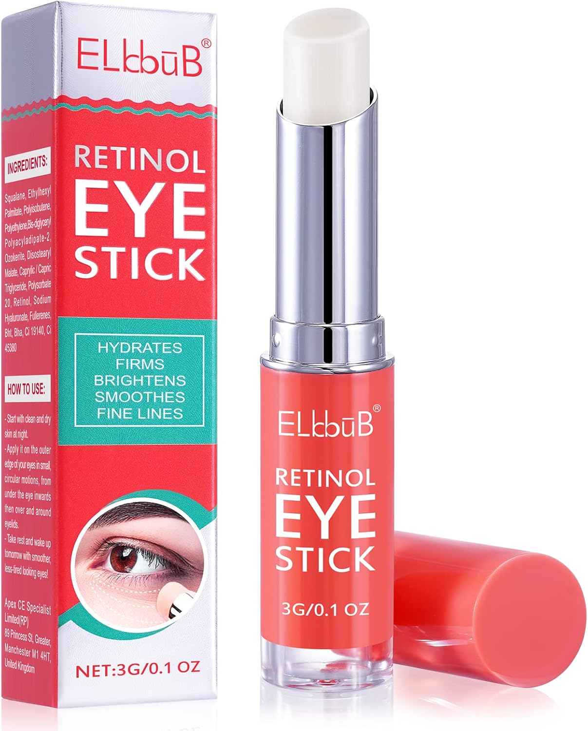 ELBBUB Retinol Eye Stick Anti Wrinkle Eye Cream for Puffy Eyes, Dark