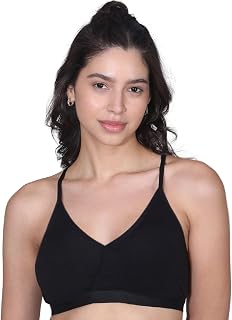 DChica V-Neck Padded Everyday Cotton Bra, Seamless Bralette with Adjustable Straps, Removable Pads Wire Free Sports Bras, ... Price In India