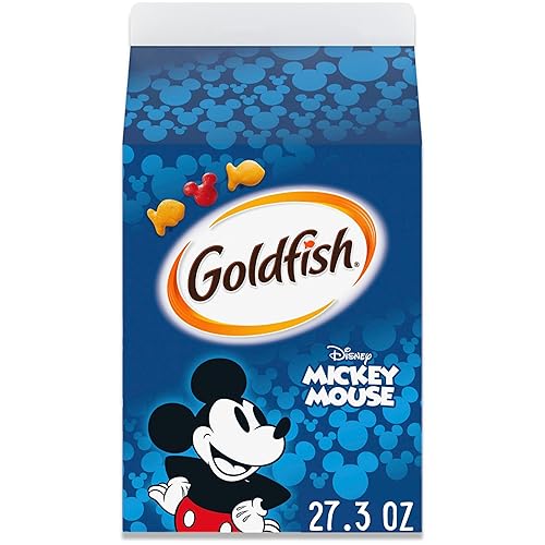 Goldfish Disney Mickey Mouse Cheddar Crackers, galletas de aperitivos, caja de 27.3 onzas