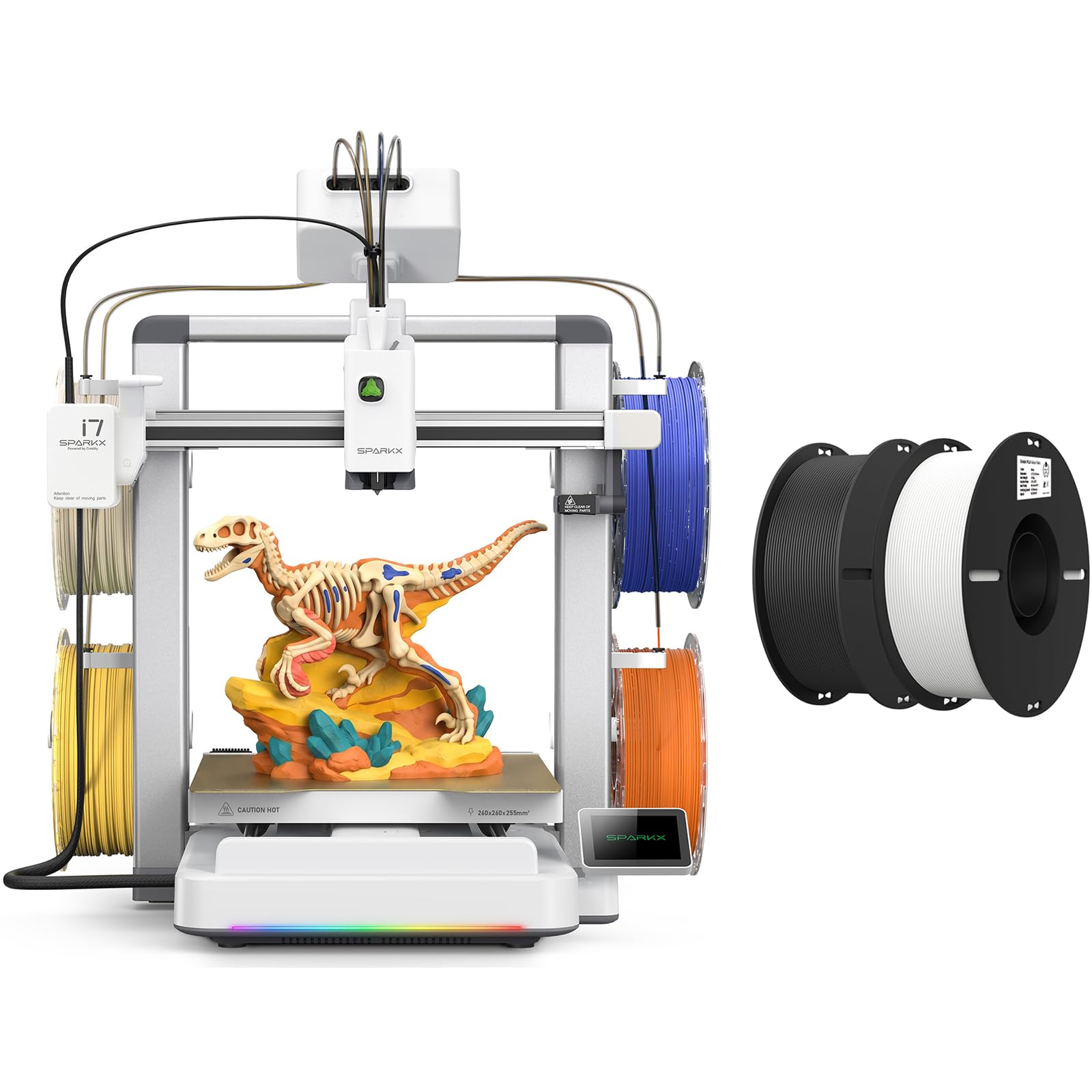 Creality SPARKX i7 Nano Combo Multi‑Color 3D Printer Bundle with 2KG Black & White PLA