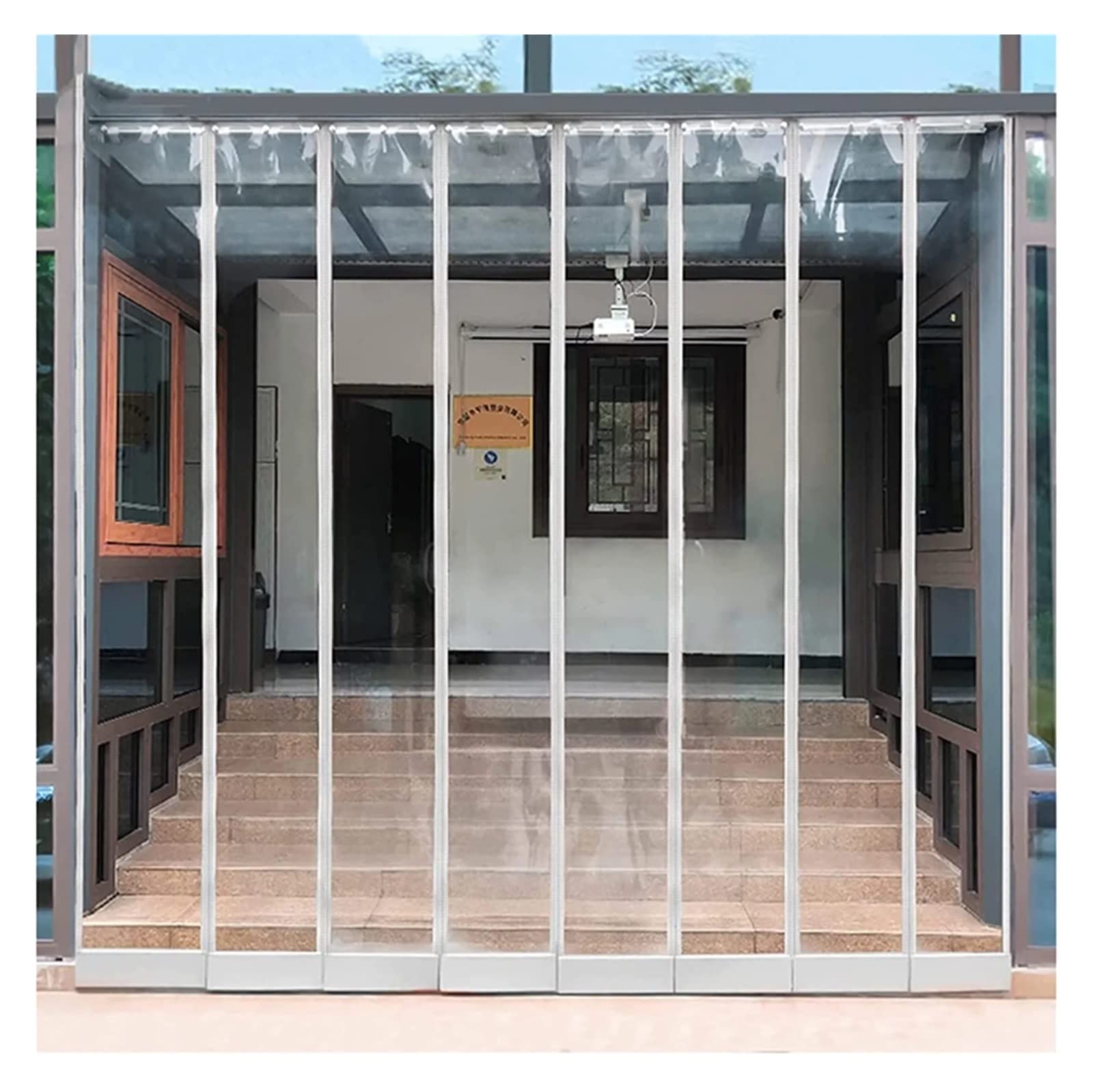 Rideau de porte magnétique en PVC transparent pour l'isolation thermique du garage