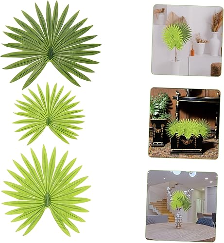 Miniatura 5 de ARTIBETTER 6 piezas de hojas de palma artificiales sin tallo, suministros de fiesta Luau, decoración del hogar, hojas de palmera tropicales, hojas