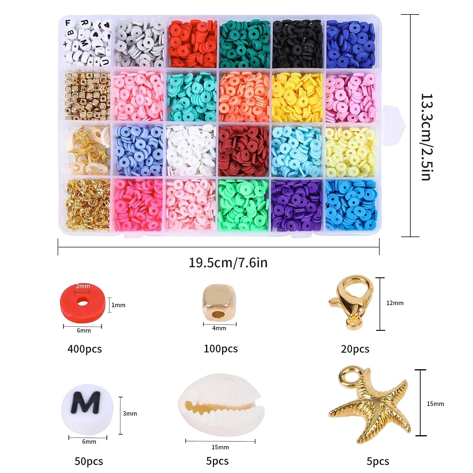 Abalorios Para Hacer Pulseras Kits de 2 cajas cuentas con arcilla for hacer joyas, pulseras y collares