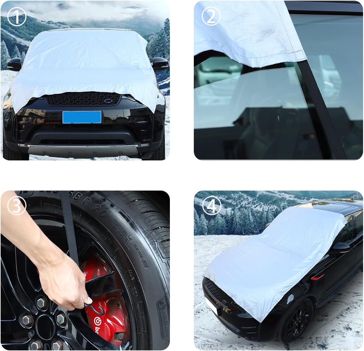 LLKUANG Car Windshield Snow Cover Fit for Land Rover Discovery 4 Discovery 5 Freelander 2,Windshield Snow Ice Cover Sun Cover,All Weather Dustproof Windshield Cover,Protects Windshield
