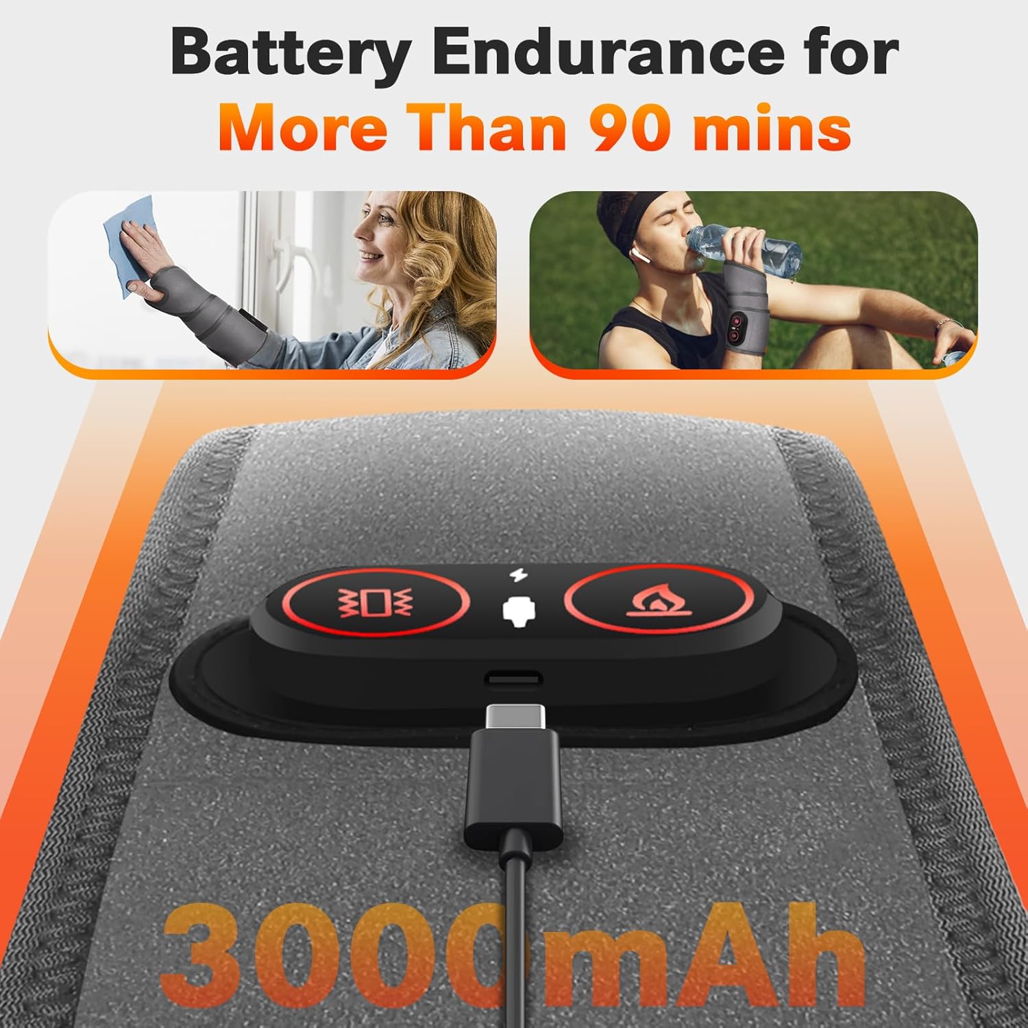 Cordless Wrist Heating Pad, Wrist Massager for Pain Relief, Red Light Wrap Brace for Hand, Leg Fit for Women and Men - Image 6